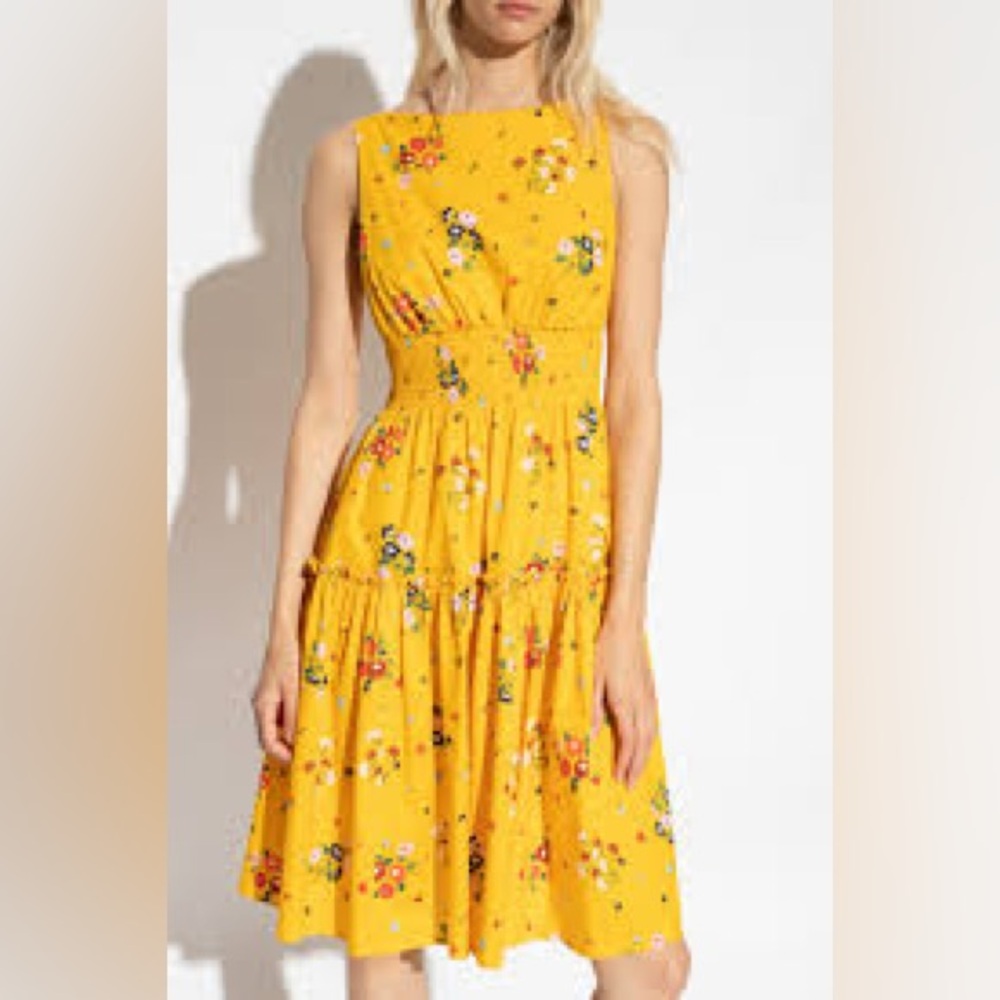 Kate Spade Yellow Floral Midi Dress